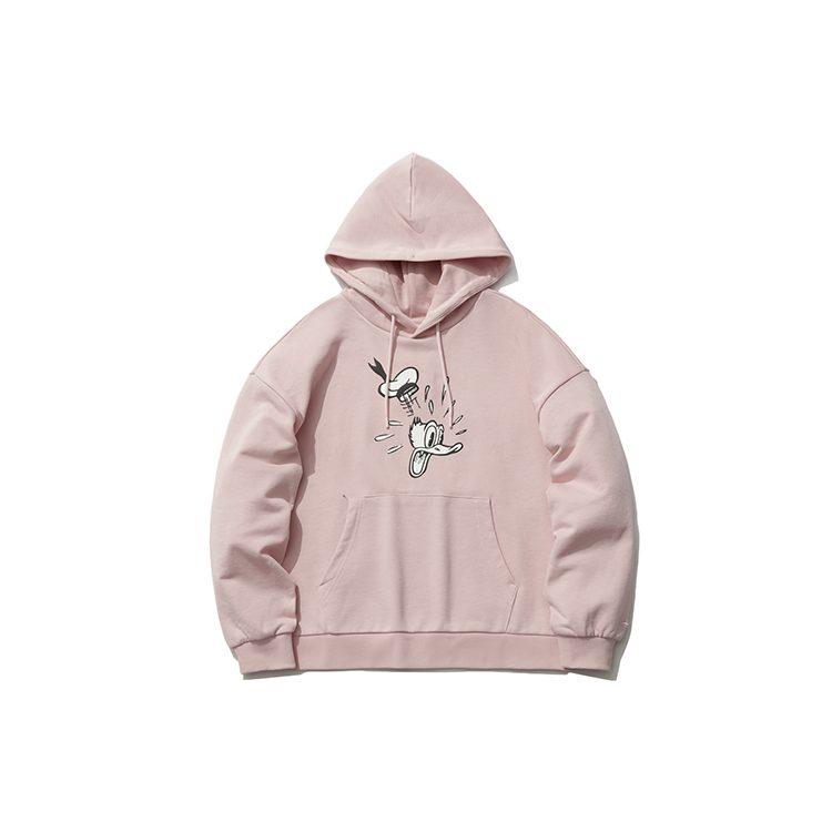 Li Ning X Disney Sweatshirts Women's Light Water Pink Hooded Moderate Regular AWDR492-4