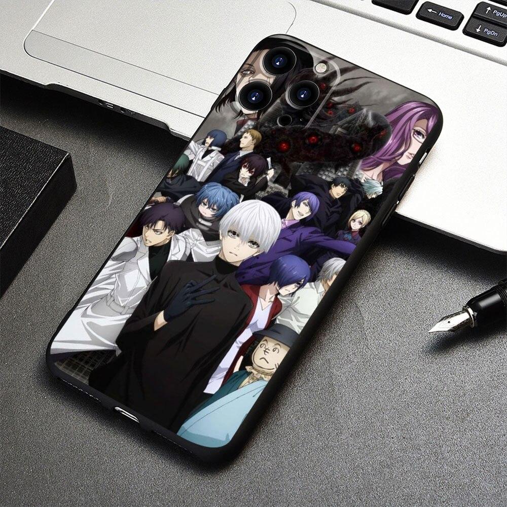 Black Case For iPhone XS 13 Pro Max 8 Plus 11 7 XR 12 14 X Mini 5 6 6S 5S SE2 SE2022 Anime Manga Tokyo Ghouls