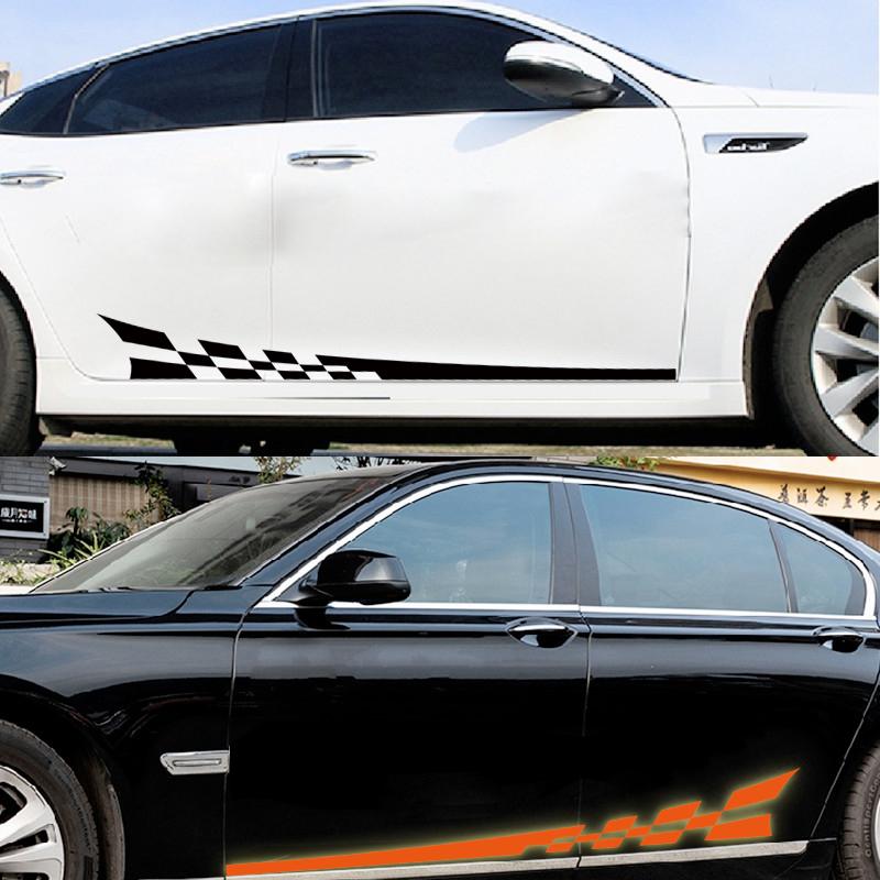 2pcs Car Vinyl Wrap Film - Racing Stripes & Camouflage Pattern DIY Decals for Auto Body Hood, Universal Fit Glossy Matte Finish