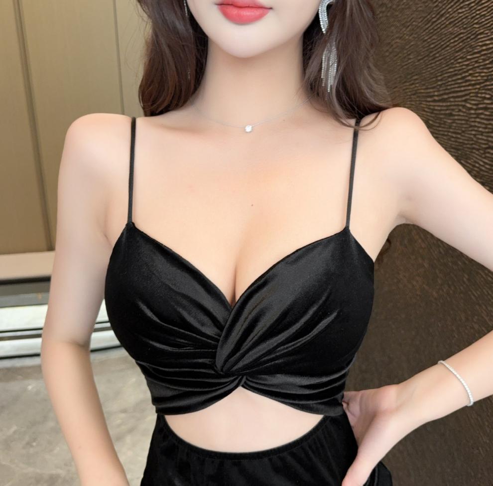 Socialite Velvet Strappy Little Black Dress - Slimming, Waist-Cinching, Hip-Hugging, Flattering Fit