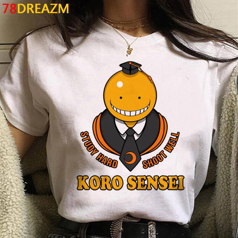 Japońskie Anime Damski/Męski T-Shirt Assassination Classroom Oversize T-Shirty Vintage Grunge Casual 2023 Letnia Odzież Topy Koszulka