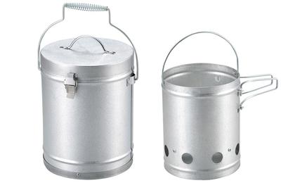 CAPTAIN STAG Ateş Başlatıcı Yangın Söndürücü Büyük Yangın Söndürme Kabı Ateş Başlatıcı Seti UY-7023 Gümüş Dış Çap 190 x Yükseklik 240 mm
