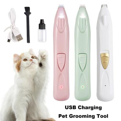 Electric Pet Hair Trimmer USB Rechargeable Dog Clipper with LED Light Quiet Pet Claw Trimmer for Cats Dogs Paws Face Ears