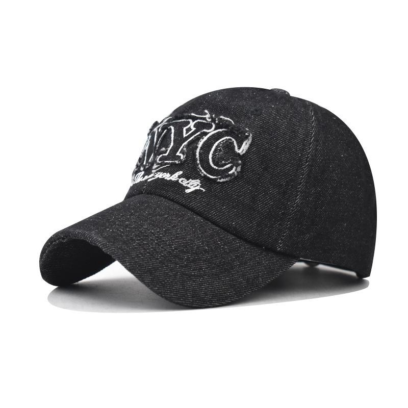 Denim Baseballkappe NYC Buchstaben Stickerei Y2K Mode Damen Herren Kappen Trucker Hüte Unisex Gute Qualität Baumwolle Jeans Blau Hut