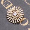 Blucome Gold Color Sunflower Shape Brooch Fashion All-match Suit Corsage Collar Pin Women Cloth Suit Jewelry