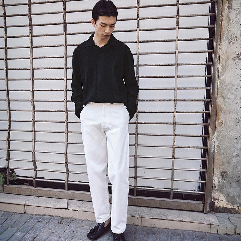 CROQUIS Herren Frühjahr 2025 Langarm Strick-Poloshirt