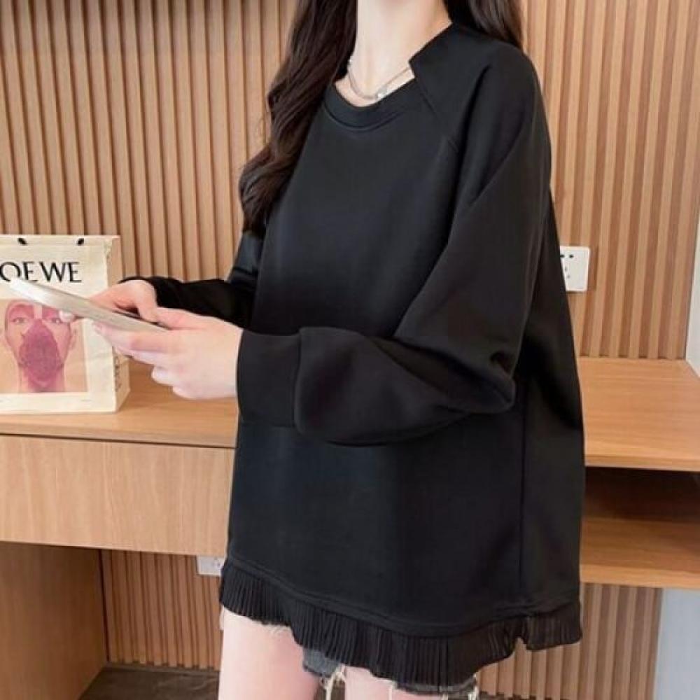 Navava Women Simple Basic Long Sleeve Sweatshirt Nt3050