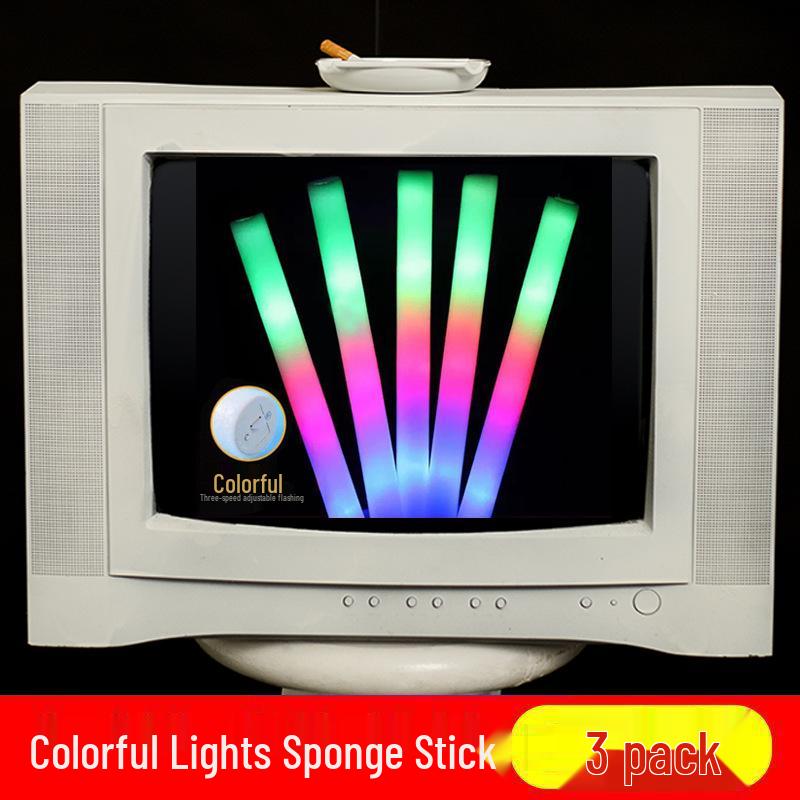 Seven-Color Fluorescent Glow Stick with Foam Glitter for Concerts and Nightclubs
