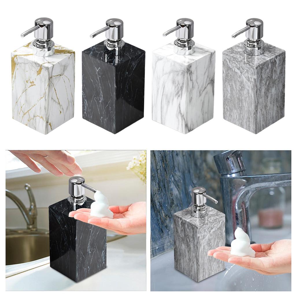 Marble Texture Soap Dispenser Shower Dispenser Resin Liquid Hand Soap Dispenser for Home Countertop Kitchen Laundry Room Hotel