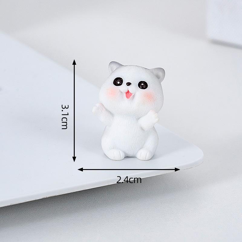 Naughty Resin Small Cat Figurine Mini Cartoon Kitten Ornaments 3D Cat Desktop Decoration Creative Car Mounted Figurines