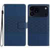 For iPhone 17 Pro Max Case Rhombus Leather Horizontal Flip Phone Cover with Wrist Strap