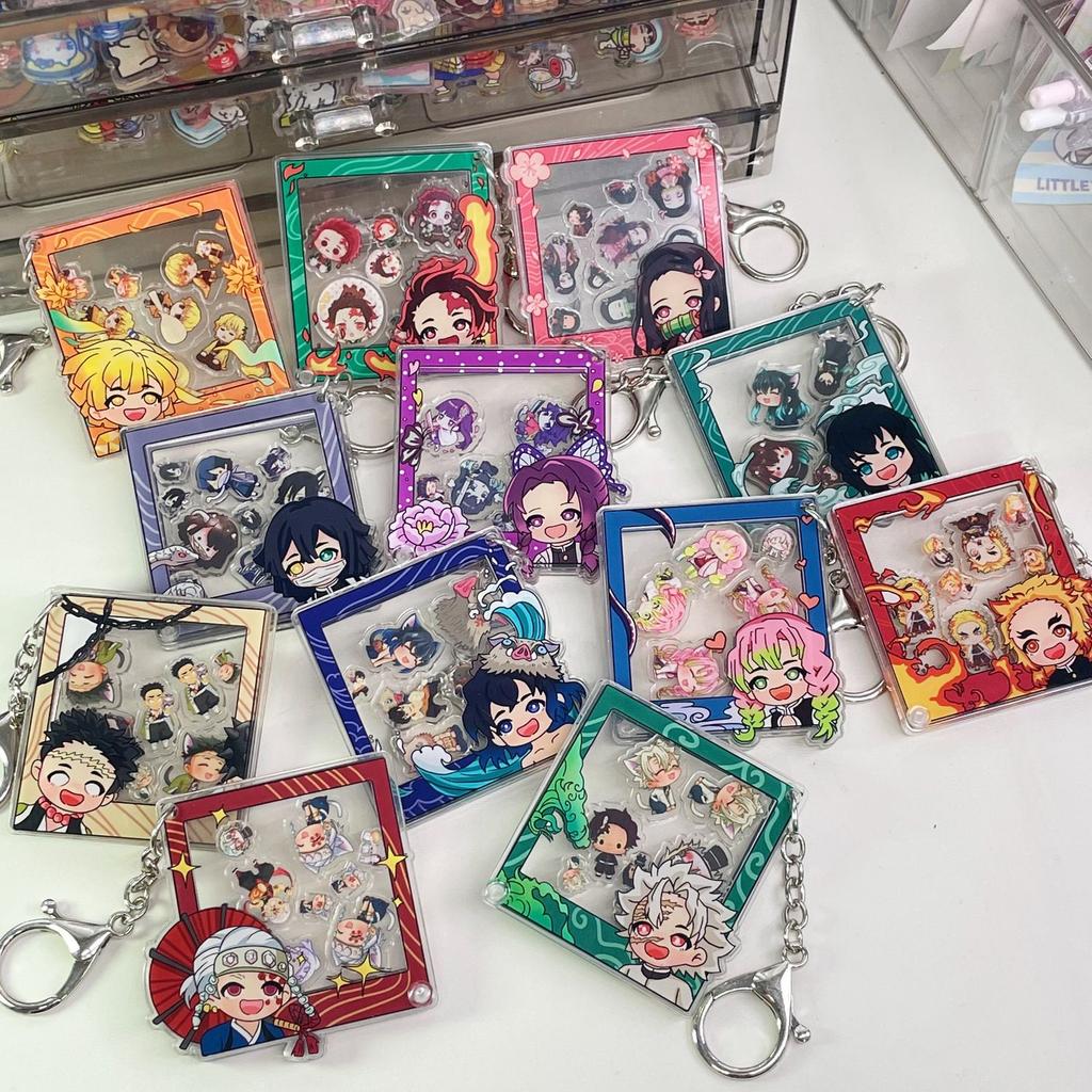 Demon Slayer DIY Shaky Fun Acrylic Anime Cartoon Peripheral Detachable Keychain