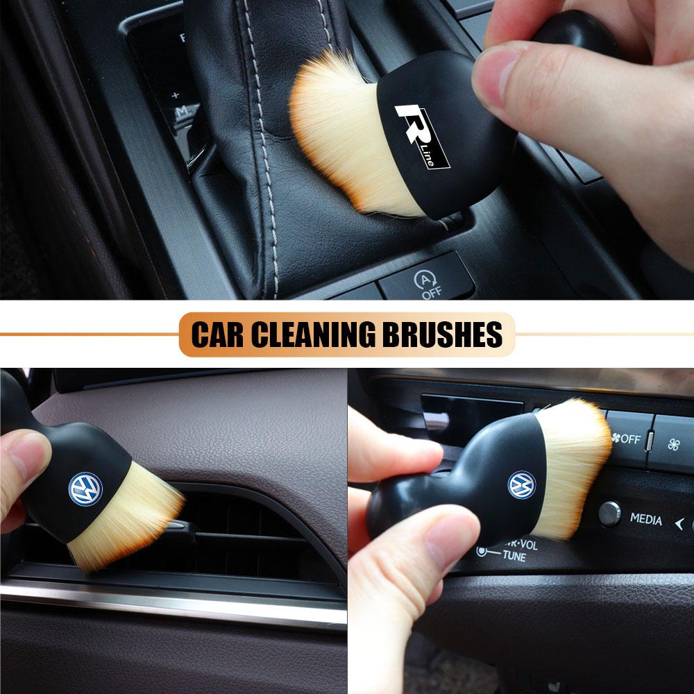 For Volkswagen VW Rline Golf 8 Polo Passat Touran R32 Touareg Jetta MK4 Car Gap Dust Removal Brush Dashboard Cleaner Fluff Brush QE5