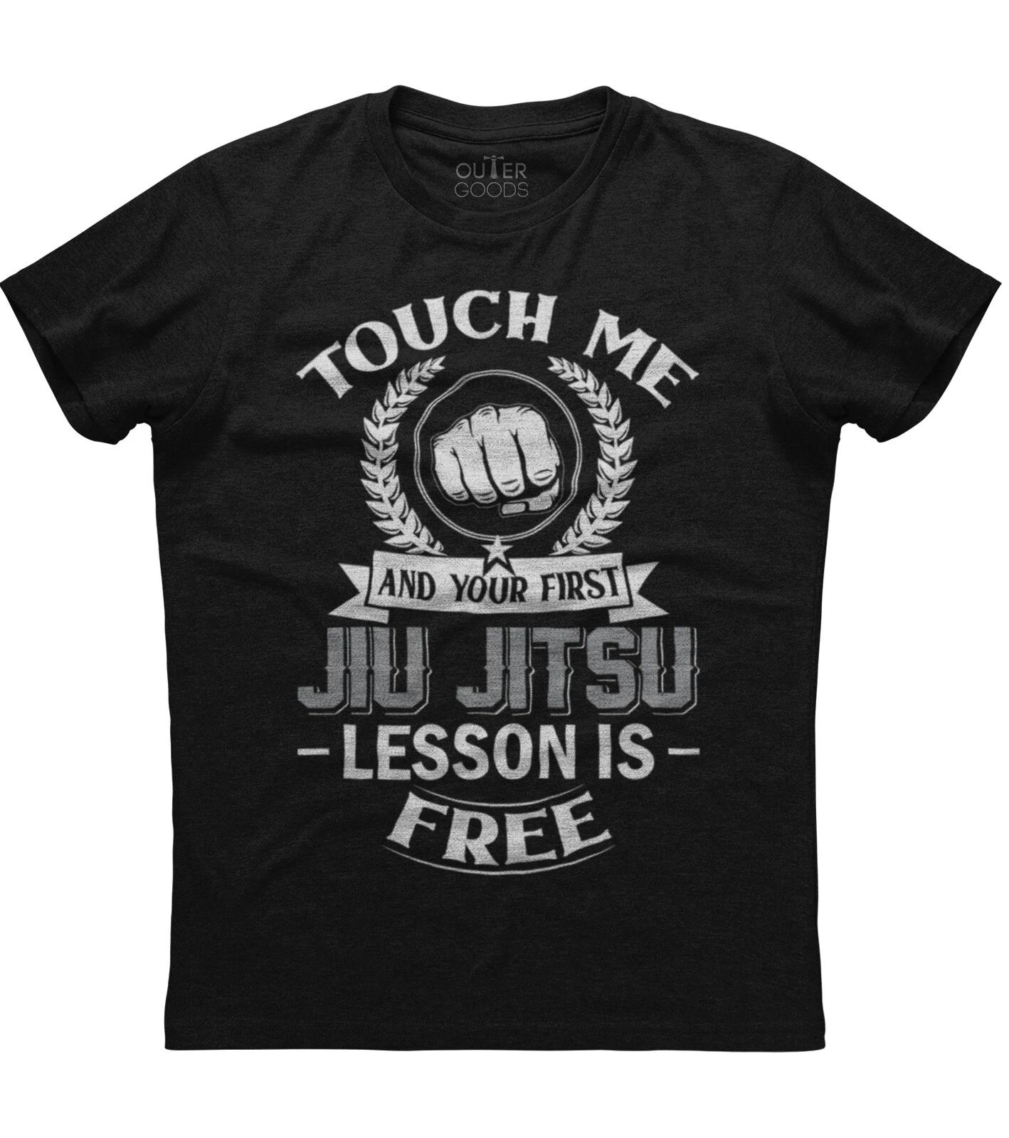 Your First Jiu Jitsu Lesson Is Free Mens Short Sleeve New Cotton Black T-shirt S