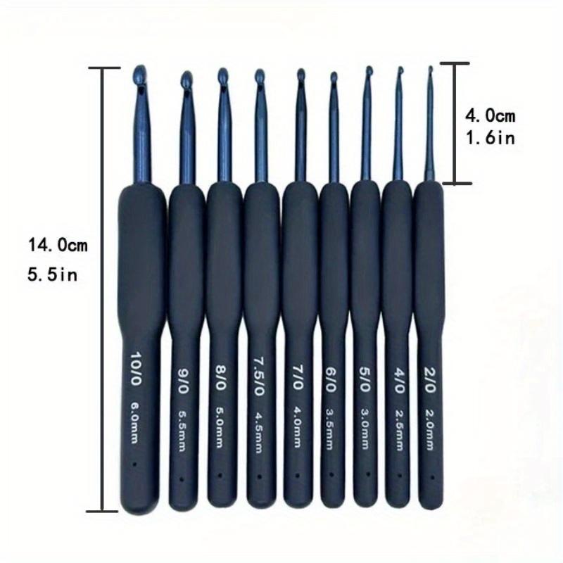 2-10mm Háčkování 9ks/Sada Háčky Matná Silikonová Rukojeť Hliníkový Ručně Vyráběný DIY Háček Háčkování Svetr Pletení Šicí Nástroj