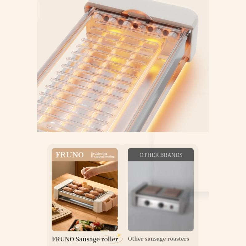 Elektrický výrobník párků v rohlíku Grily Pro účely Vaření Grily Pečení Smažení Funkce Nastavitelný termostat Snadné čištění Odnímatelné části Úspora místa.