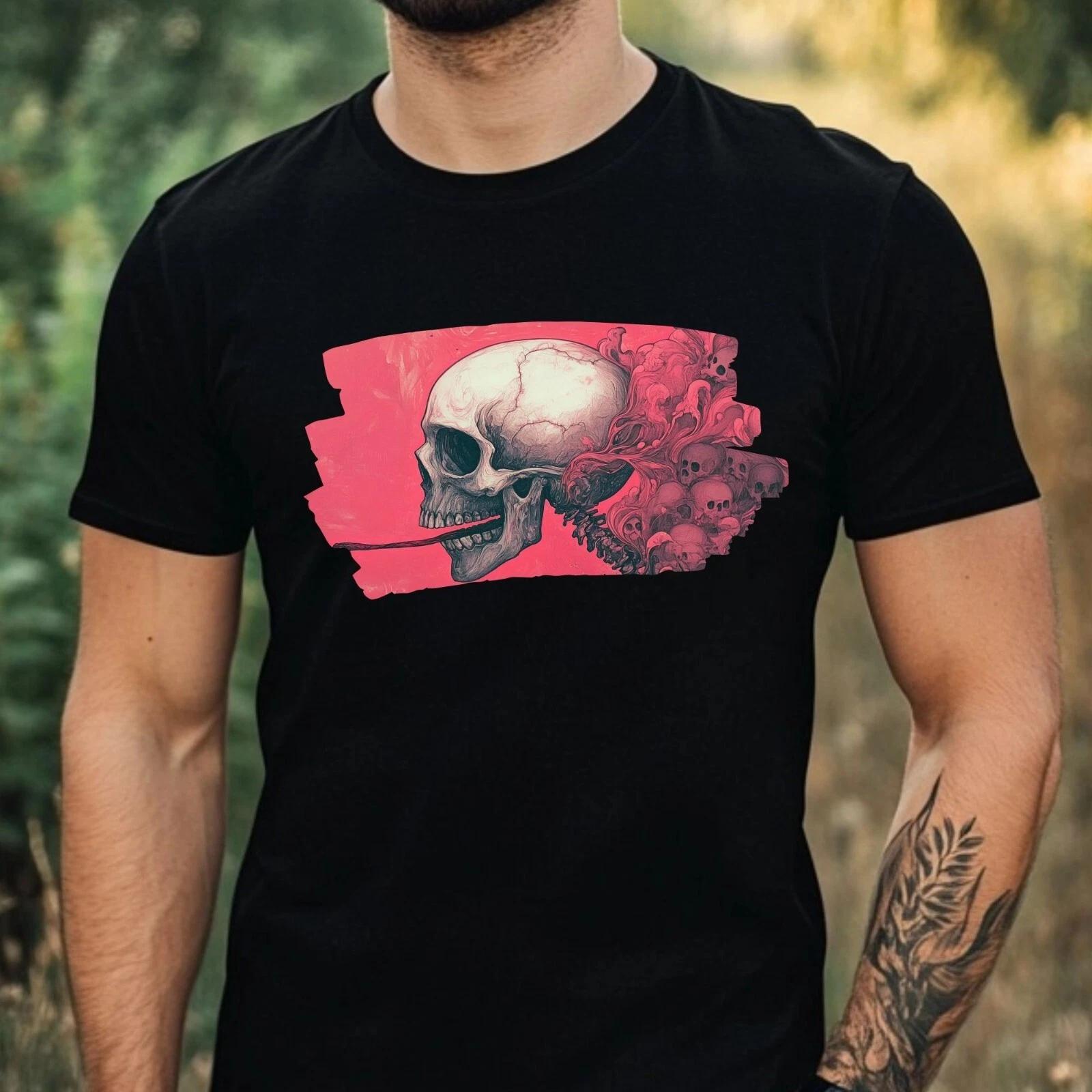 T-Shirt Herren Schädel Portrait Motiv Baumwolle Größe XS bis 5XL XXXL