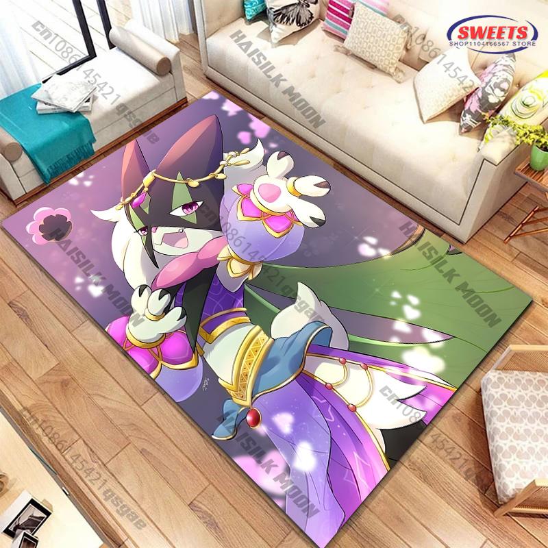 1PC Japanese Anime Theme Carpet Pokemon Meowscarada Print Rug Living Rooms Bedroom Entrance Door Decor Mats, Next Day Shipping