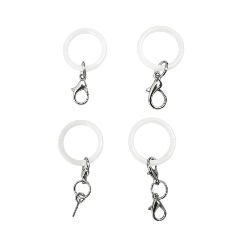 10 stk Silikone O-ring Nøglering Forbinder Gennemsigtig Elastisk O-ring Løkke Med Karabin Hægte Til Rygsæk Lynlås Træk Taske Vedhæng
