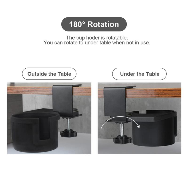 CYCLI-Storage Desk Cup Holder Office Desktop Bracket Computer Desk Fixed Cup Holder Desk Storage Cup Holder