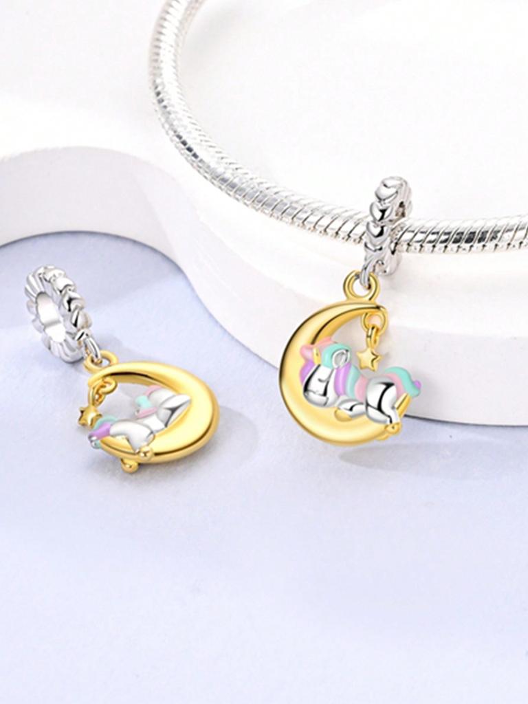 Charms Plata Moon Cat And Dog Beads Charm Copper Plated Fit Charms Copperoriginal Bracelet For Jewelry Making Diy Charm