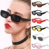 Small Square Sunglasses Women Black/White/Red/Orange Plastic Frame Sunglasses Female Trendy Brand Designer Eyeglasses for Summer