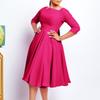 Women's clothing autumn and winter new fashion temperament pocket large skirt evening dress African dress