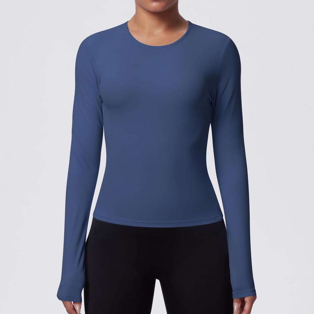 Breathable Skin-friendly Long Sleeve Yoga Top with Waist-cinching Design