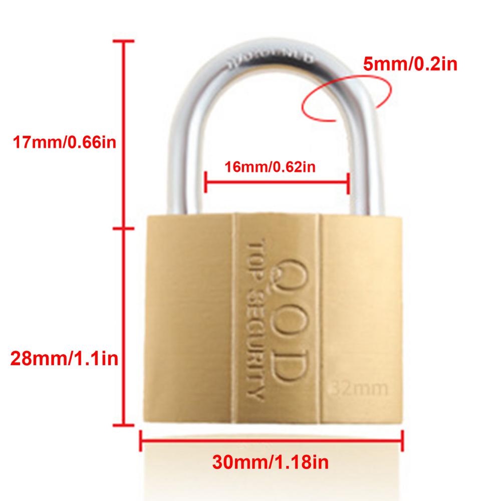 

Copper Padlock Luggage Case Locker High Security Pad Locks with 3 Keys for Luggage Case Locker Rustproof Gym Locker Lock