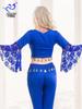 Belly Dance Lace Top with Flared Sleeves and Tassels for Performances