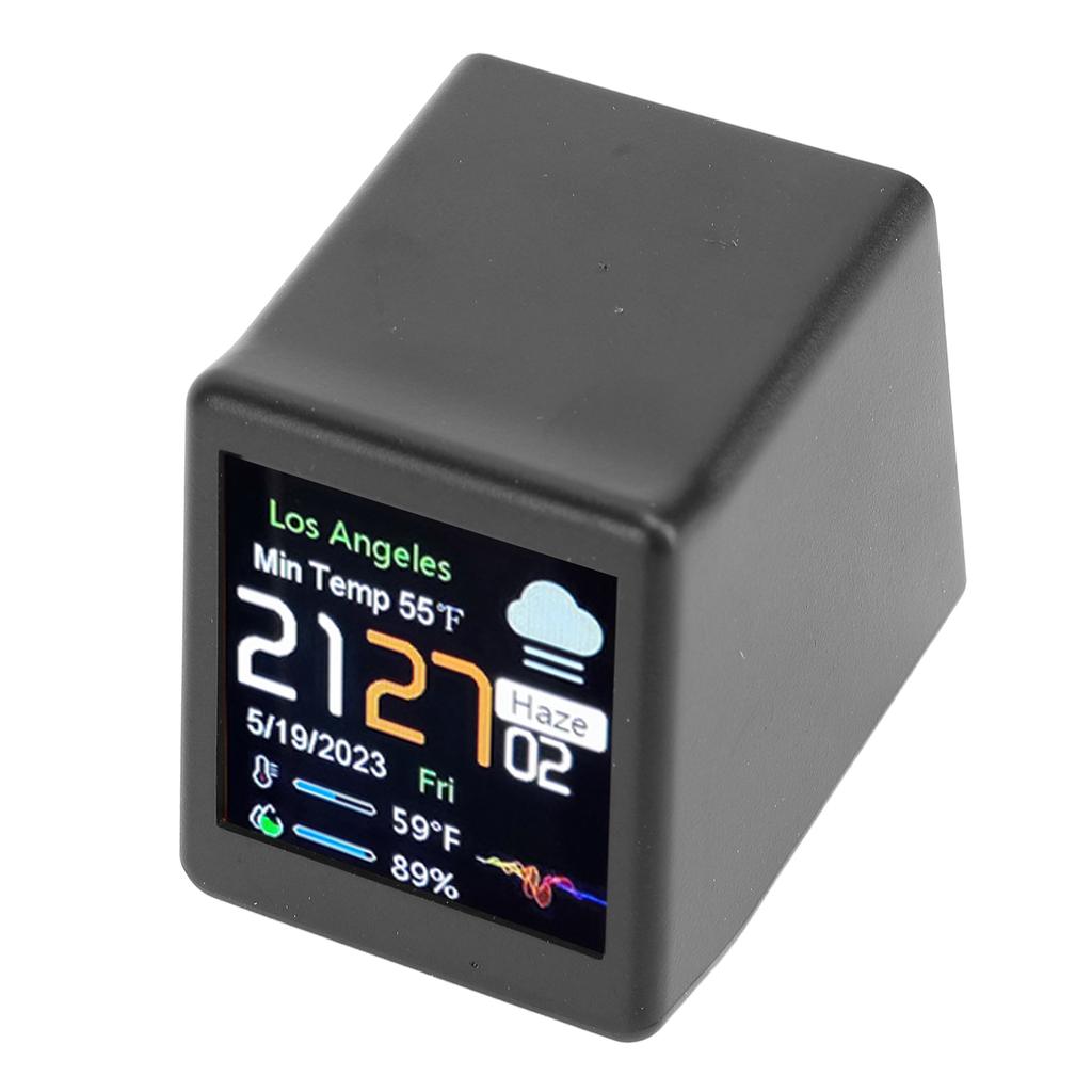 Desktop Electronic Clock LCD Digital Display Calendar Temperature Weather Forecast Station Support WiFi Networking
