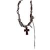 red cross necklace