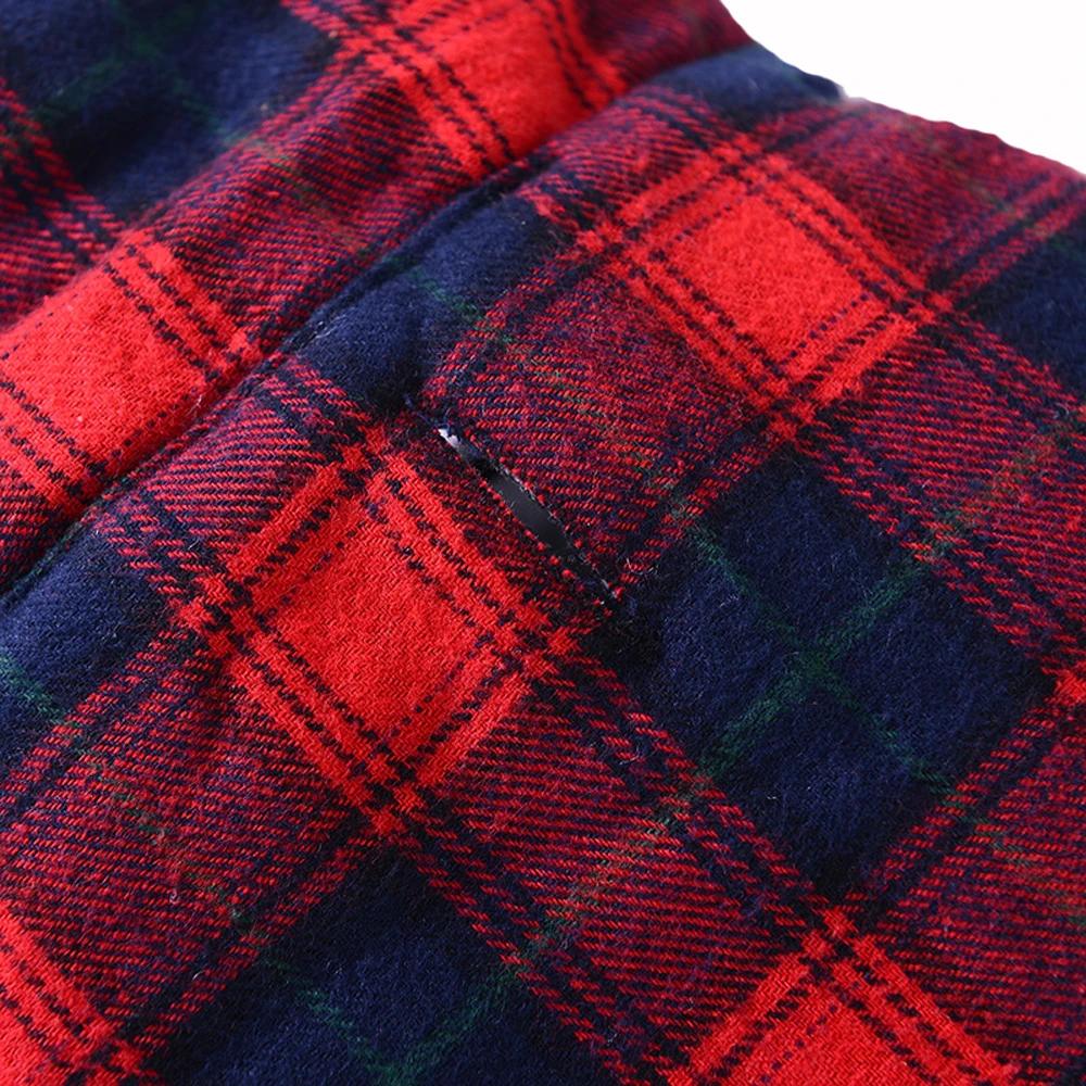 Pet Dog Cotton Vest Coat Plaid British Style Plaid Pet Vest Winter Coat Warm Dogs Apparel Jacket For Cat Small Medium Dog