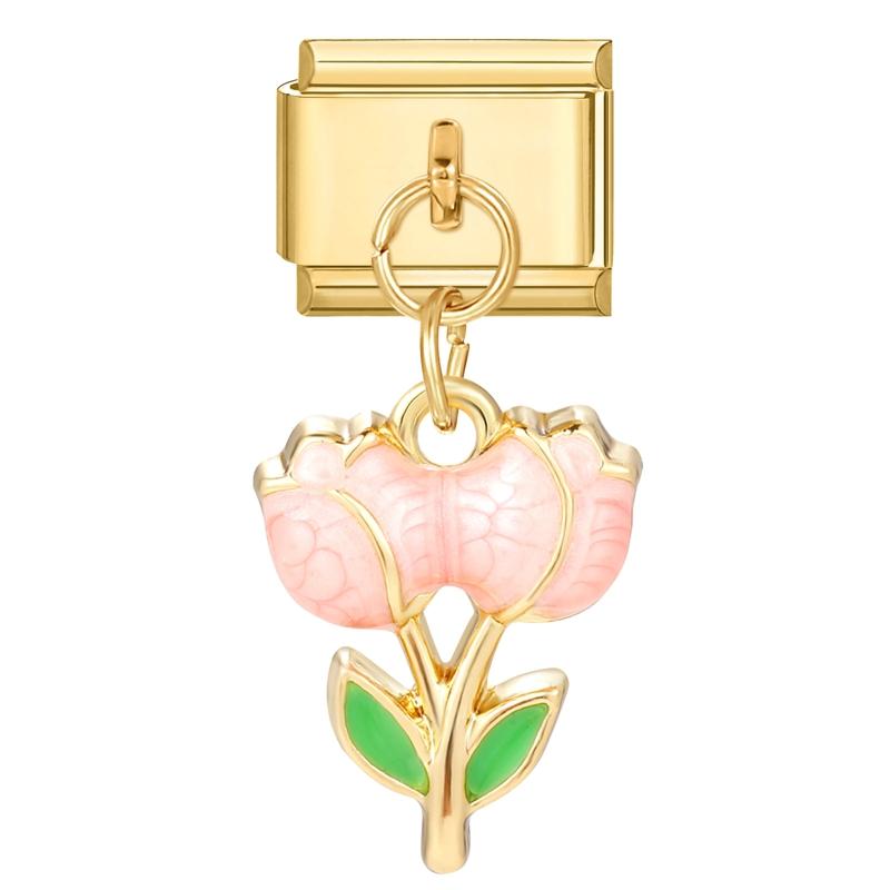 

Butterfly Moon Heart Y2K Gold Color Pendant Italian Charm Link Beads Stainless Steel Fit 9mm Italian Chain Bracelet DIY Gift