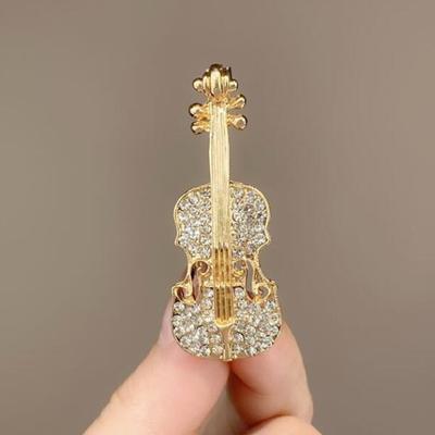 Violine Glänzende Brosche Für Frauen Kleidung Zubehör Schmuck