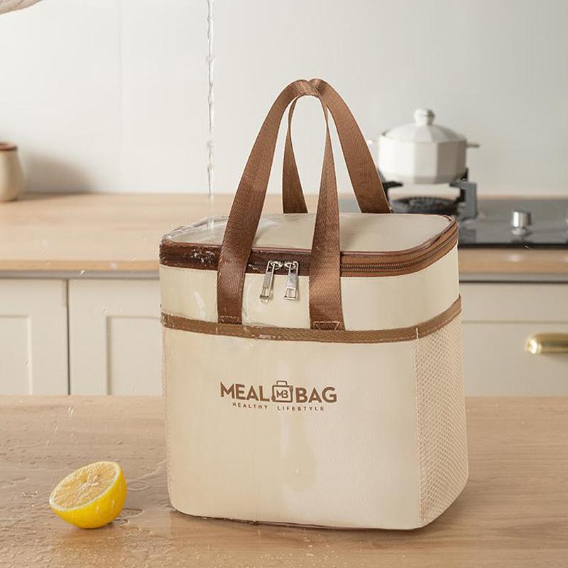 Insulated Lunch Bag Large Capacity Thermal Tote With Oxford Fabric And Aluminum Foil Leakproof Cooler For Picnic Office Travel