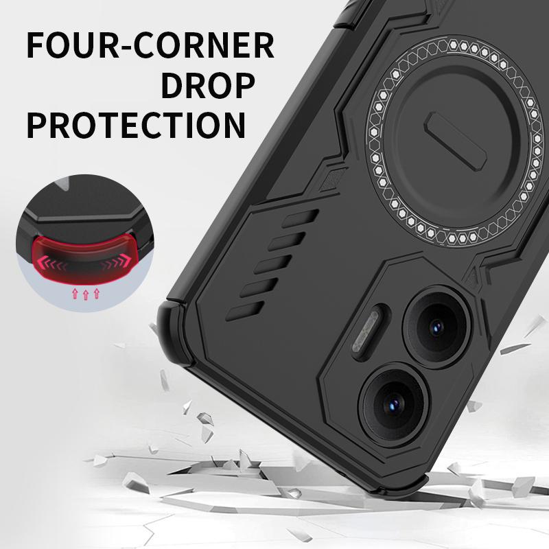 Funda Robusta con Disipación de Calor de PC+TPU para Xiaomi POCO X8 Pro Max X7 F8 Ultra F7 M8 M7 Pro Magnética a Prueba de Golpes Cubierta Protectora