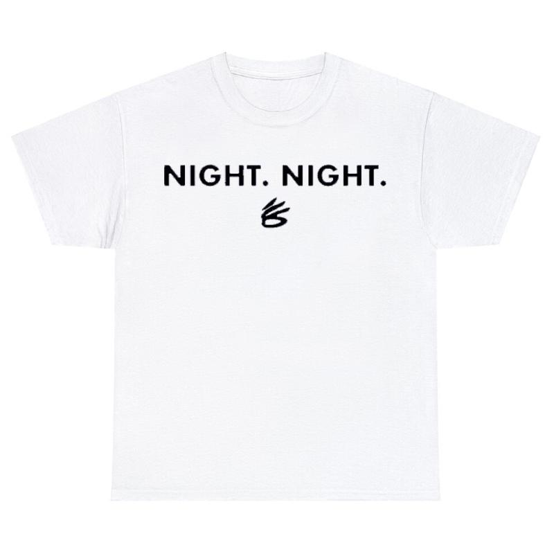 Steph Curry Night Night T-Shirt Herren Lässig Sommer Kurzarm T-Shirt Sommer T-Shirt Schwarz o-Ausschnitt Herrenkleidung Streetwear Oberteil Tee