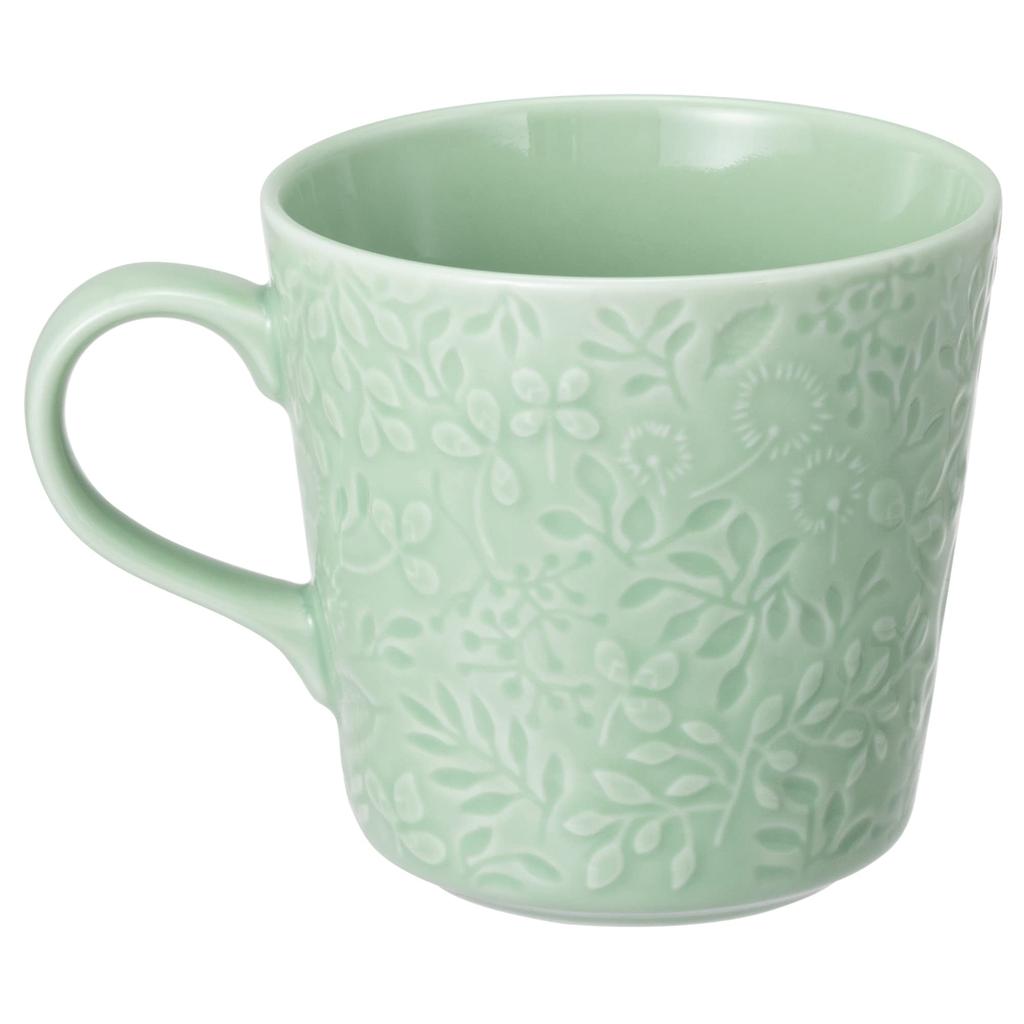 NARUMI Anna Emilia Mittsommerwiese Blumig Niedlich Relief und Spülmaschinenfest Hergestellt in Geschenkbecher, 350 ccm, Grün, Druck, Design, Groß, Mikrowellen-, Ofen-, Sicher,