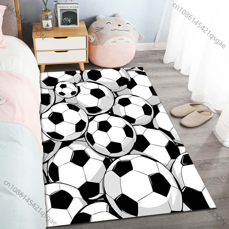 

1PC Multiple Soccer Balls Carpet for Living Room Bedroom Sofa Home Decor Rus Non-slip Floor Mat Luxury Gift Multiple Sizes 40cm x 60cm