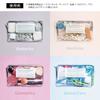 KOKUYO Campus x Rollbahn Classical Pouch Rooftop Clear PVC with Navy Zipper Card Design 186 107 30 mm