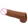 Penis Extension Sleeve Lengthening and Thickening Delayed Ejaculation Penis Cover Reusable Condom Couple Sex Tool for Man