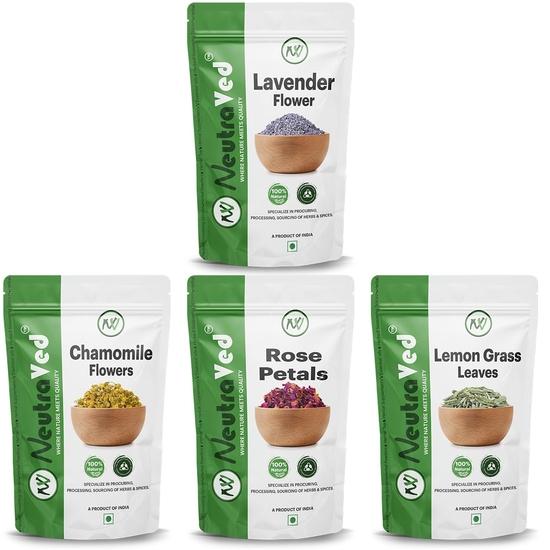 

NeutraVed Лаванда Сушеные цветы, Лепестки роз, Цветки ромашки, Травяной чай с лемонграссом Пачка 250 г
