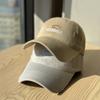 Spring and Autumn Versatile Trendy Brand Baseball Cap with 3D Letter Embroidery, Soft Top, Curved Brim, Slimming Effect, Women's Casual Sunshade