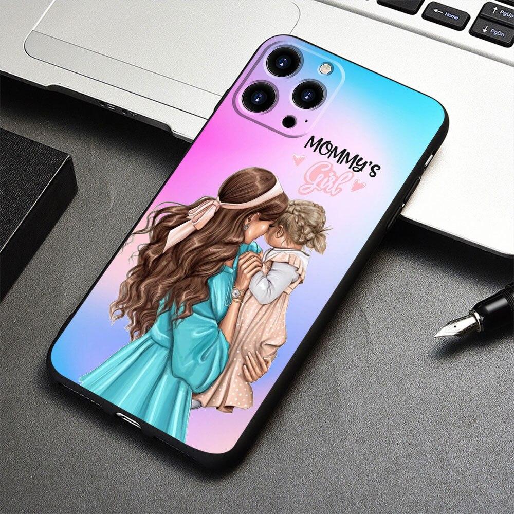 

Модный чехол для телефона для девочек Super Mom Baby для iPhone X 12 13 Pro Max 11 XR XS 7 8 Plus 14 SE2022 6S 5S 6 SE Mini Fashion Capinha iPhone 6 6S Plus