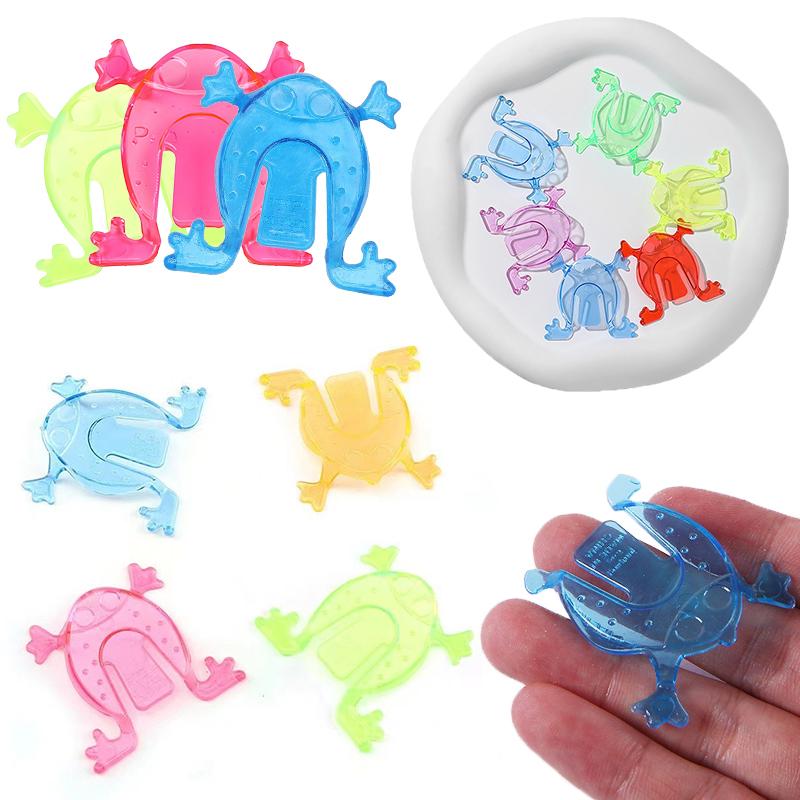 30/60PCS Jumping Frogs Random Mix Multiple Color Transparent Plastic Bouncing Frogs Interclass Desk Game School Rewards Gift ZYF