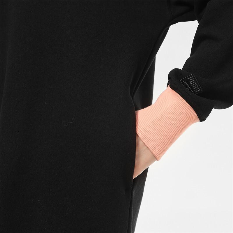 Puma Downtown Graphic Crew Long Sleeve Dress Women Dress Black 531436-01