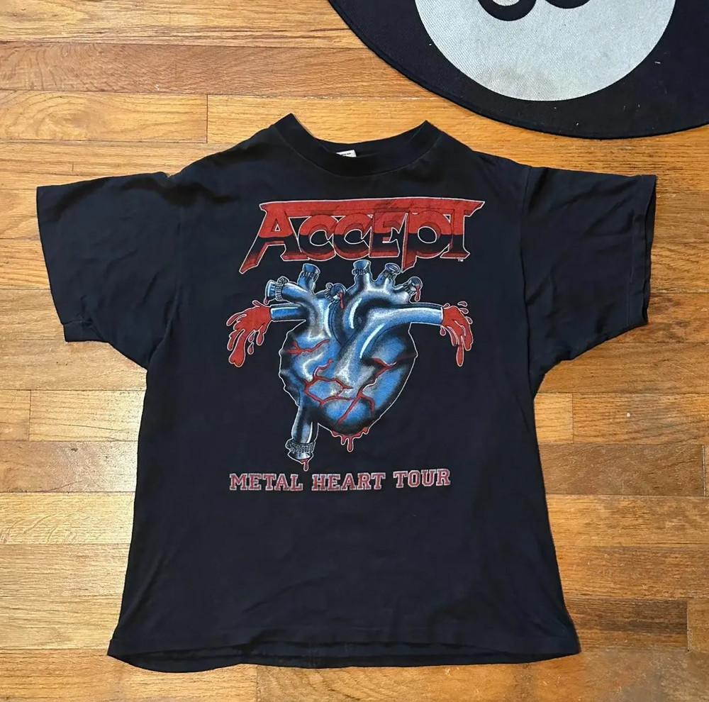 Редкая футболка Accept Band Metal Heart, односторонняя, унисекс, для концерта, S-5XL, LO437 XXXXL