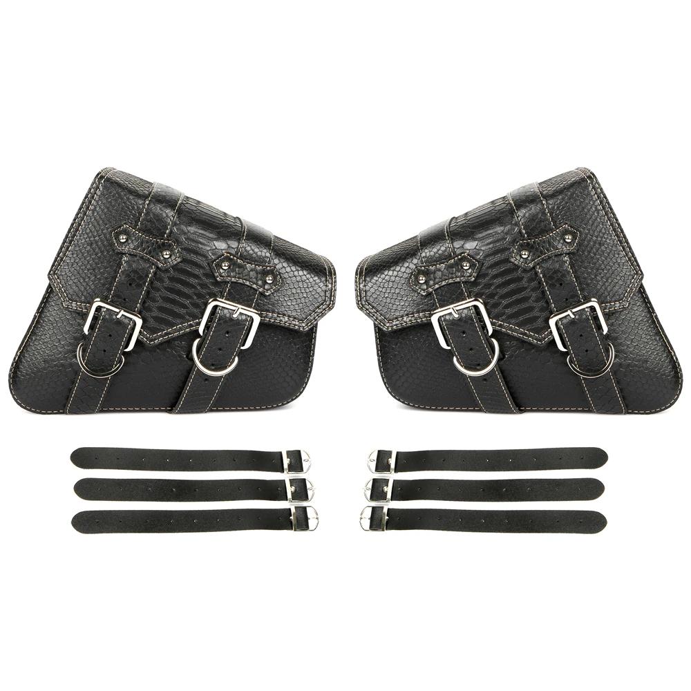 1 Pair Motorbike PU Leather Saddle Bag Motorcycle Left Right Side Universal Water Bottle Bag Storage Tool Pouch for Honda Suzuki