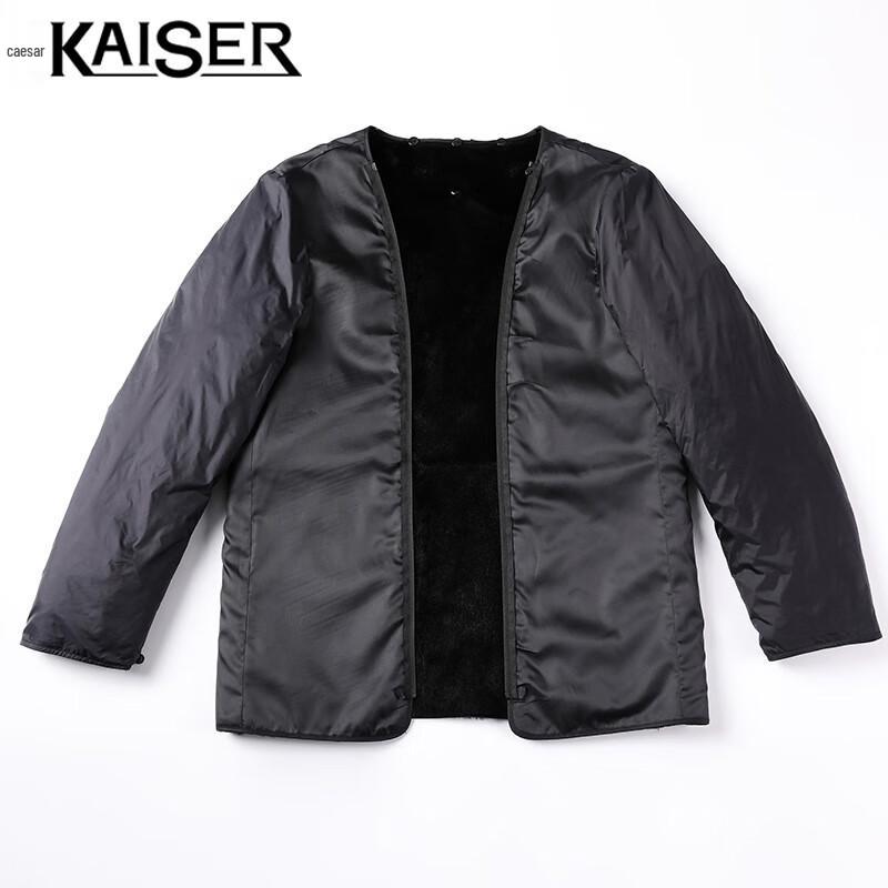 Kaiser Men's Mink Collar Mid-Length Down Jacket with Rabbit Fur Lining